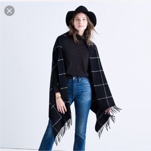 Madewell windowpane cape scarf